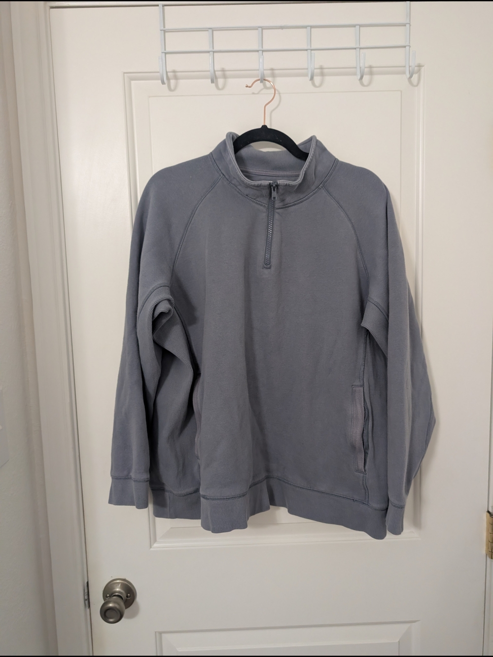 Duluth Trading Co Quarter-Zip Sweatshirt in Slate Gray-Blue Size 2XL